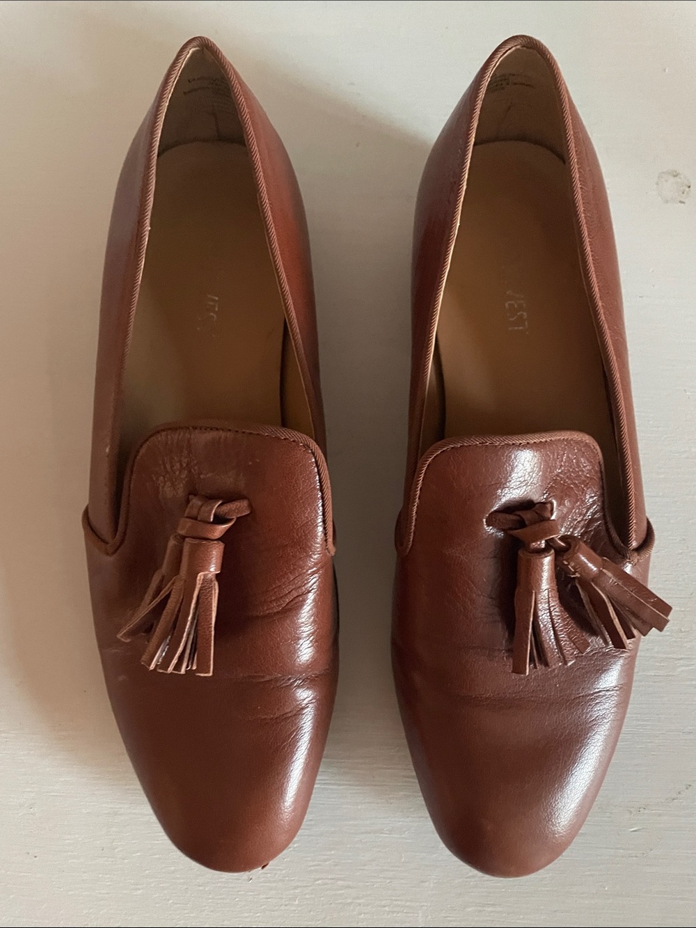 Nine West Brown Leather Tassel Loafers